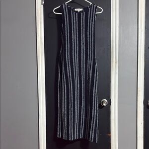 LOFT Eyelash Tie Waist Midi Dress Size: S Length: 46”